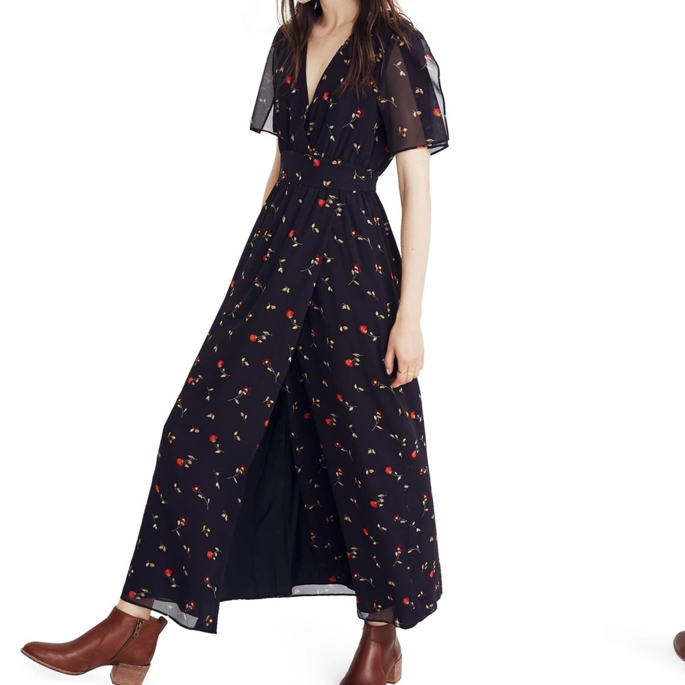 Madewell tulip sleeve maxi dress in sweet blossoms